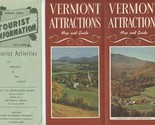 Vermont Attractions Map &amp; Guide and Tourist Information Brochures 1961 - $17.82