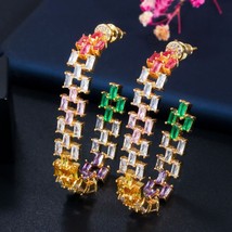 Uette cubic zircon large hoop earrings for women fashion jewelry party brincos feminino thumb200