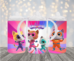 Personalized TSuper Kitties 12oz 2 in 1 Stainless Steel Dual Lid Sippy Cup - £14.12 GBP