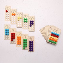 Wooden Peg Board Beads Toy Preschool Math Matching Color Sorting Games Montessor - £17.56 GBP