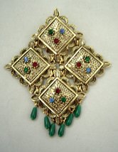 Sarah Coventry Temple Lites Hinged Articulated Vintage Brooch 1969  - $16.99