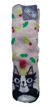 NIP Jacques Moret Women&#39;s Size 4-10 Beige Christmas Cat Socks - £8.63 GBP