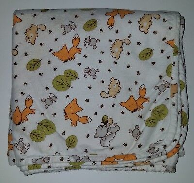 Trend Lab Child Flat Sheet Fox Leaves Raccoon Mouse Squirrel 100% Cottton  - $11.83
