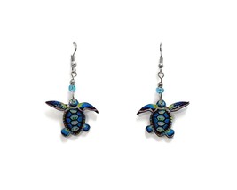 Sea Turtle Animal Graphic Dangle Earrings - Womens Fashion Handmade Jewe... - £11.76 GBP