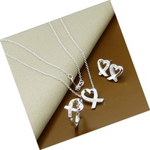 925 Silver Jewelry Sets Fashion Simple Love&#39;s Heart Set - £80.75 GBP