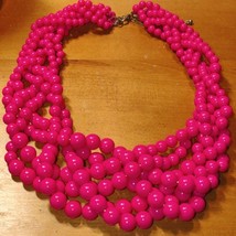 Pink beaded vintage statement necklace - £17.12 GBP