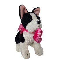 Walmart Boston Terrier Dog Black Valentines Heart Plush Stuffed Animal 7.5&quot; - £19.15 GBP