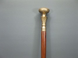 NEW SOLID ANTIQUE SOLID BRASS HANDLE WOODEN WALKING STICK CANE VINTAGE D... - £33.23 GBP