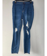 Almost Famous Juniors Super High-Rise Skinny Jeans Blue Size 7 NWOT - $35.20 CAD