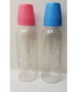 SUPER BABY Nurser Clear Plastic Baby Bottle Embossed Cherub Lot of 2 USA  - £11.70 GBP