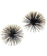 Metal Sea Urchins Starburst Atomic Sputnik MCM Gold Tipped Wall Pair 4-6... - £19.46 GBP