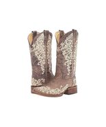 Ladies Corral Boots A2663 "Wedding Boot"~Brown w/Ivory Embroidery~Square... - $230.00