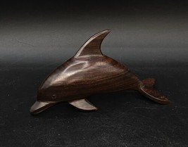 Wood Carved Dolphin Porpoise Figurine Sculpture 5 1/2” long - $24.74