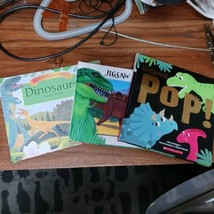 Dinosaur Pop-up Books 3 and Puzzle Book Toys Lot Read - $17.30