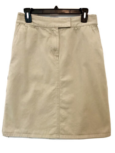 Marsh Landing Petite Womens 8P Khaki Zip Front Pockets Kick Pleat Cotton... - $14.95