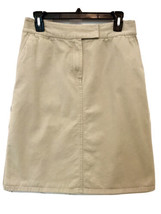 Marsh Landing Petite Womens 8P Khaki Zip Front Pockets Kick Pleat Cotton... - £11.70 GBP