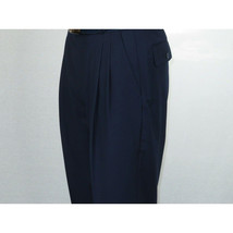 Men Apollo King Banded Collarless suit Mandarin 5 Buttons Wide leg M5-2 Navy image 12