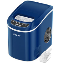 Costway Portable Compact Electric Ice Maker Machine Mini Cube 26Lbs/Day Abs Navy - £158.55 GBP