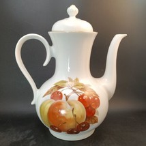 Vintage Bareuther Waldsassen Bavaria Germany Porcelain Tea Coffee Pot Fruit - £38.05 GBP