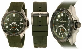 NEW Studer Schild 12079 Men&#39;s Wright Series Date Green Dial Green Silicone Watch - £57.05 GBP