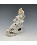 Vintage Hand Painted Made In Japan Red Ink Stamp Victorian Lady Figurine 5&quot; - $21.87 CAD