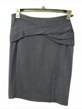 Cach&#39;e Women&#39;s Skirt Pencil Navy Blue W/ Slit Exposed Zipper Size 8 - $38.61