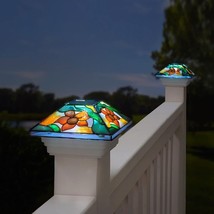 Outdoor Post Light Fixture Modern LED Solar Garden Patio Deck Fence Yard... - £39.56 GBP