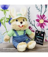 Cuddle Wit 1992 Easter Bunny Rabbit Plush Gingham Plaid Shirt  Stuffed A... - £18.41 GBP