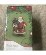 JC Penny Mache Santa Figurine W/ Sack &amp; Bells  6.25” W/ Original Box - £13.86 GBP