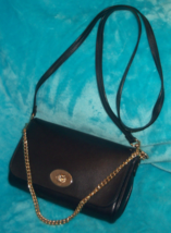 COACH Mini Ruby Black Crossgrain Leather Crossbody Satchel Clutch Bag- TURN LOCK - £45.99 GBP
