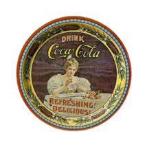 Vintage Drink Coca-cola Tray Metal Refreshing Delicious 12&quot; 75th Anniversary - £11.98 GBP