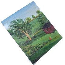 Countryside Summer Garden Painting Sandra Saunders 8&quot; x 10&quot; Country No Frame Vtg - £23.32 GBP
