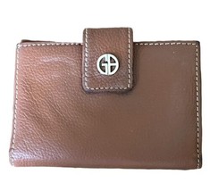 Giiani Bernini Wallet Brown Leather Womens Card Slots Change Purse - £11.18 GBP