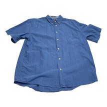 Wrangler Hero Shirt Men&#39;s Blue Check Cotton Pockets Short Sleeve Button-... - $20.31