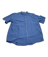Wrangler Hero Shirt Men&#39;s Blue Check Cotton Pockets Short Sleeve Button-... - £15.97 GBP