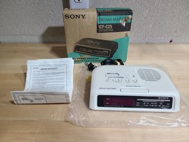 Sony Model ICF-C25 Dream Machine Clock Radio AM/FM Alarm White W/ Box Scratches* - £9.99 GBP