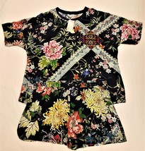 Johnny Was Annalyn 2-Piece Set (Shirt and Shorts) Sz-XL Multicolor Floral Silk - £136.28 GBP