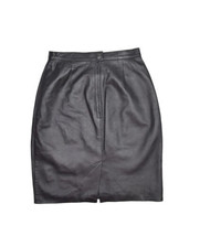 Bagatelle Leather Skirt Womens 8 Black Soft Knee Length Pencil A Line Zip - £30.25 GBP
