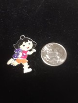 Dora the explorer running Enamel charm - Necklace Pendant Charm K29 - $15.15
