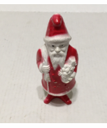 Vintage father Christmas Santa celluloid plastic blow mold holiday decor... - $32.62