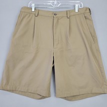 Nike Golf Men Shorts Size 36 Brown Preppy Pleated Fit Dry Logo Classic C... - £11.32 GBP