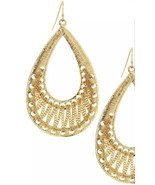 NWT R.J. Graziano Golden Textured Teardrop Earrings - £19.41 GBP