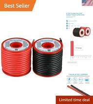 Ultra Flexible 12 AWG Silicone Wire - 25ft Red &amp; Black with High Temp Re... - $840.68 MXN