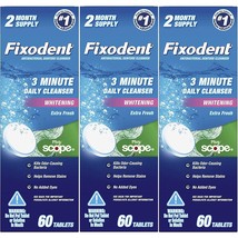 Fixodent Plus Scope Daily Denture Cleaner Tablets, 60 Count 3 Pack - £16.72 GBP