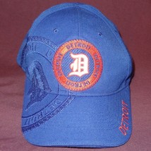 Detroit Tigers D Baseball Cap Hat Size 6 7/8 Medium Orange Blue Adjustable - £12.01 GBP