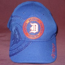 Detroit Tigers D Baseball Cap Hat Size 6 7/8 Medium Orange Blue Adjustable - £11.20 GBP