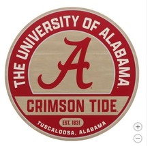 Alabama Crimson Tide Wall Sign Red White Wood Decoration Round College Fan - $56.99