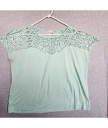 Ava &amp; Viv Top Plus Size 2X Aqua Sleeveless Mesh Neckline &amp; Open Shoulders - $9.38