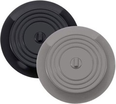 2pcs New Circular Super Slim Silicone Floor Drain Plug Cover (Black&amp;Grey) - £8.57 GBP