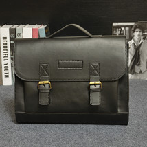 Crazy Horse PU Leather Men Briefcase Famous Brand Men&#39;s Messenger Bag Male Lapto - £56.30 GBP